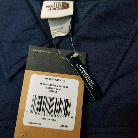 The North Face Size Small Men M66 Insulated Stuffed Shirt Jacket Coat Navy NF0A7 - Picture 4 of 5